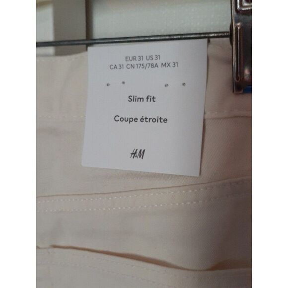 H&M white summer jeans size 31 new nwt denim pants m l 8 10 12 - Picture 6 of 10